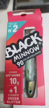 Black Minnow 90 Combo Off Shore 10g  Spain Green Glitter