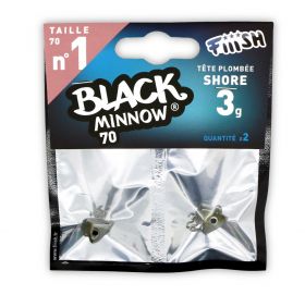 Black Minnow 70 - 2 Shore jig head - 3g - Kaki
